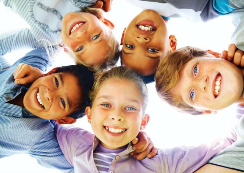Group of children smiling