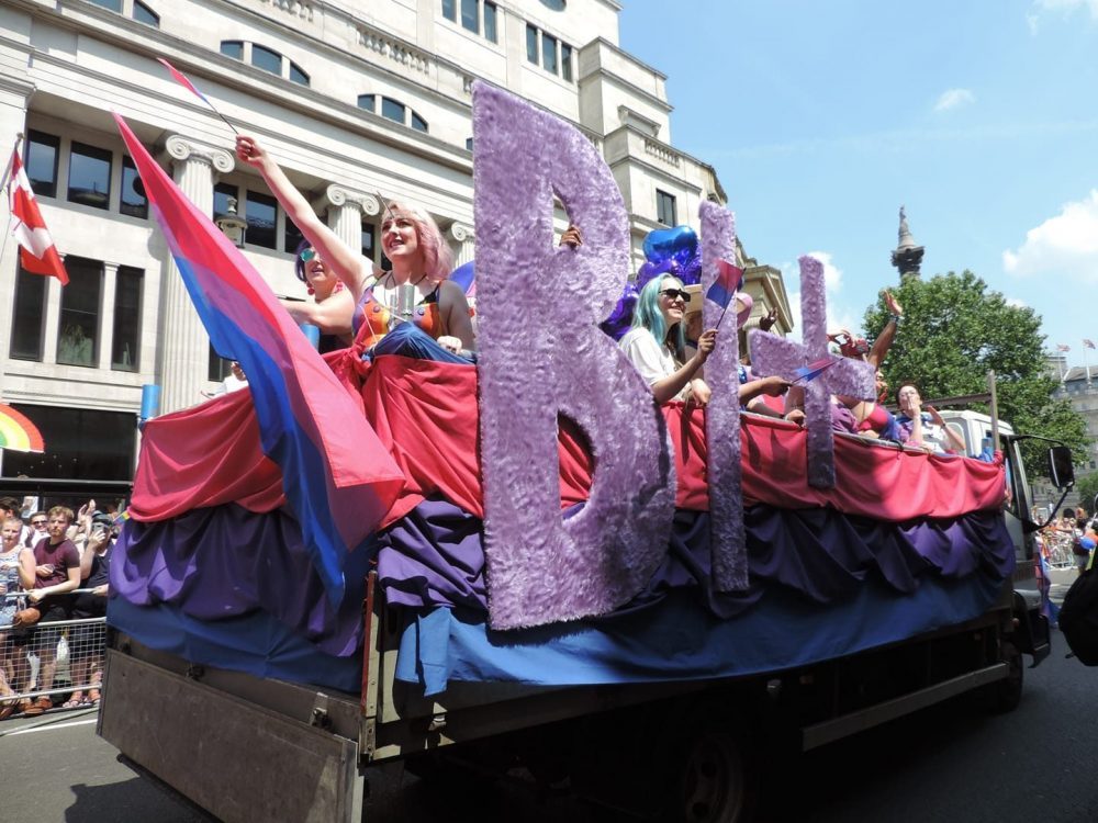 Bisexual Float at Pride parade