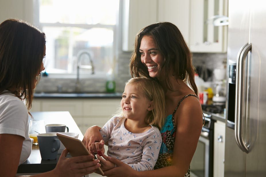 2 lesbian parents with child