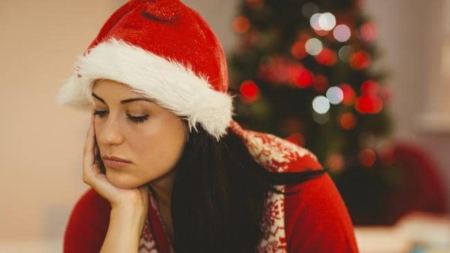sad woman at christmas time
