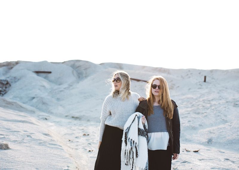 2 women on a beach 