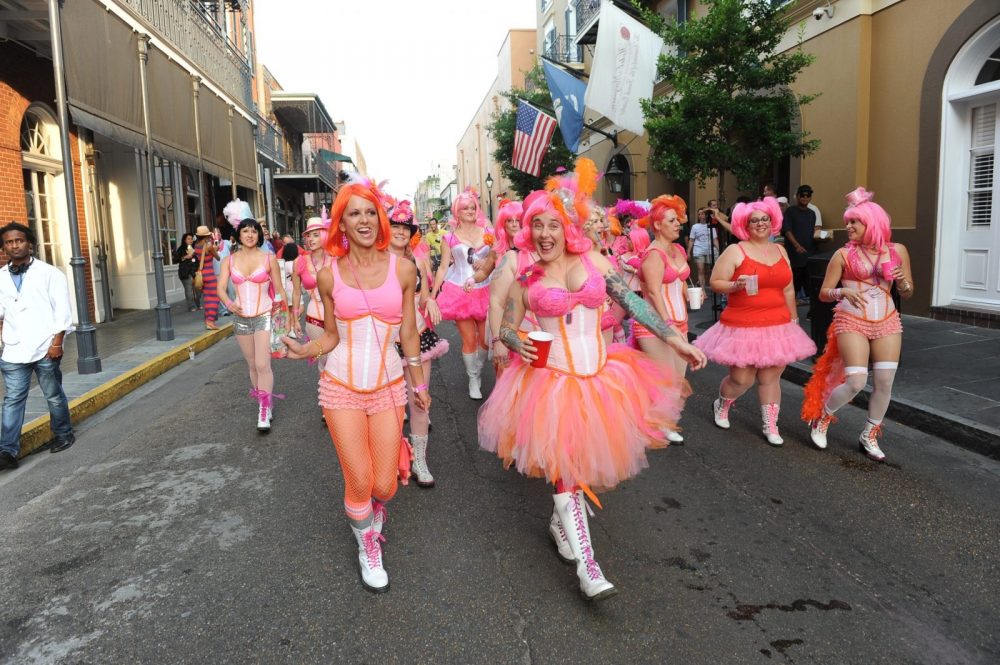 Women parading at Festigals Women parading at Festigals